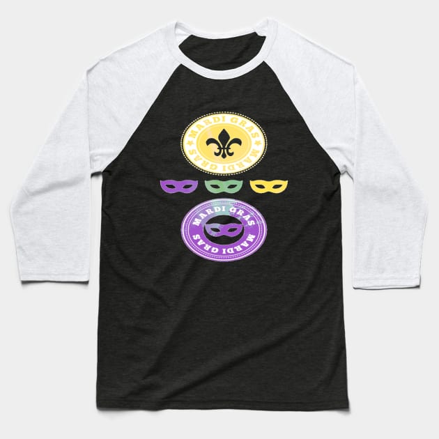 Mardi Gras Baseball T-Shirt by Tnt0244
